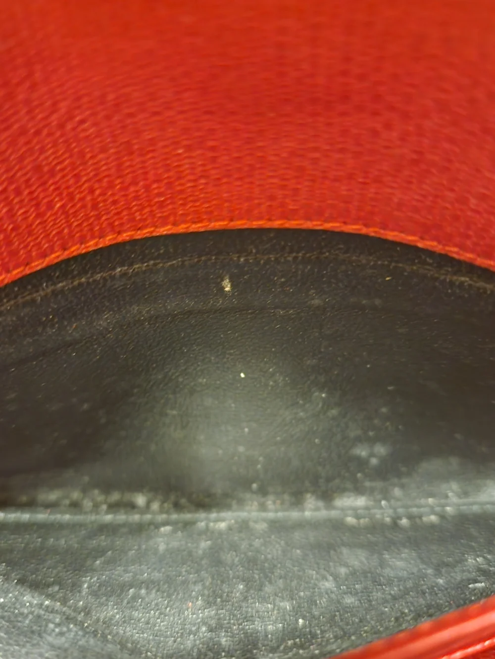 red textured leather Yves Saint Laurent Y-Line wallet gold-tone hardware